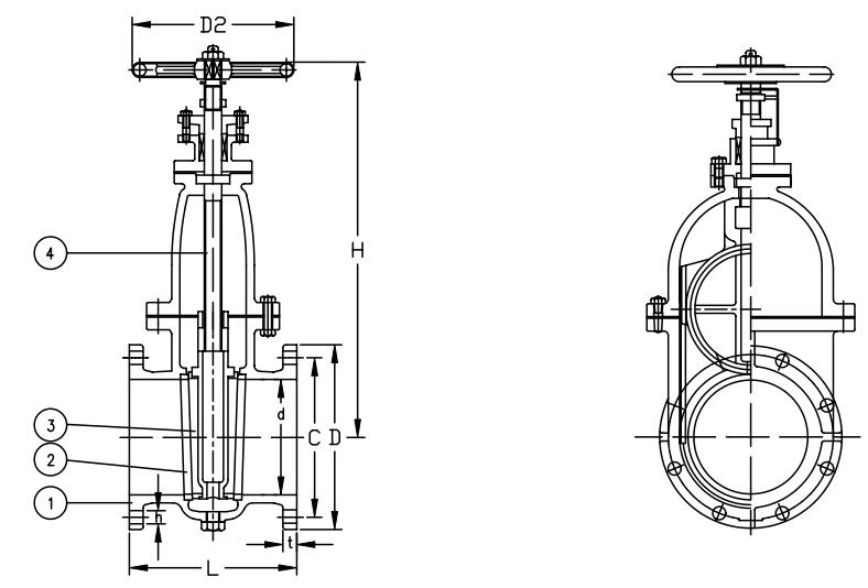 JIS F7366 Marine Cast Steel Gate Valve